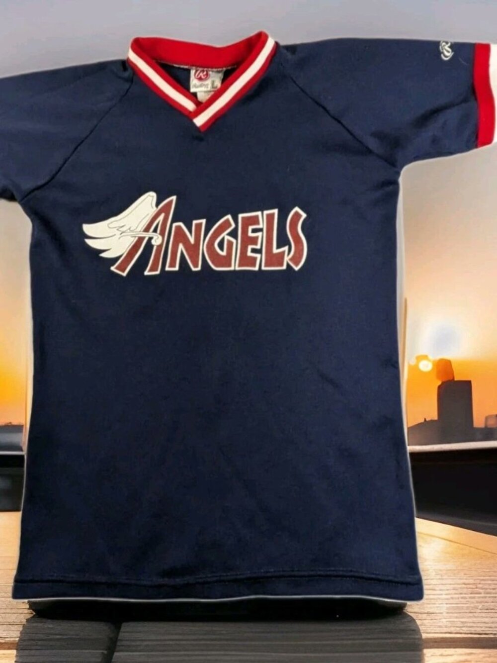 Angels Youth Team Practice Jersey Boys Large Blue Rawlings Kids Youth Shirt